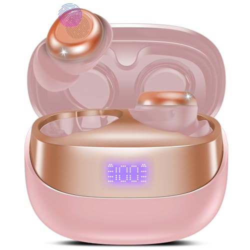 Bluetooth Kopfhörer, 2025 Mini In Ear Kopfhörer Kabellos Bluetooth 5.4 HiFi Immersiv Sound, 47Std Spielzeit Schlafkopfhörer mit Passiver Geräuschmaskierung, LED-Anzeige Earbuds...