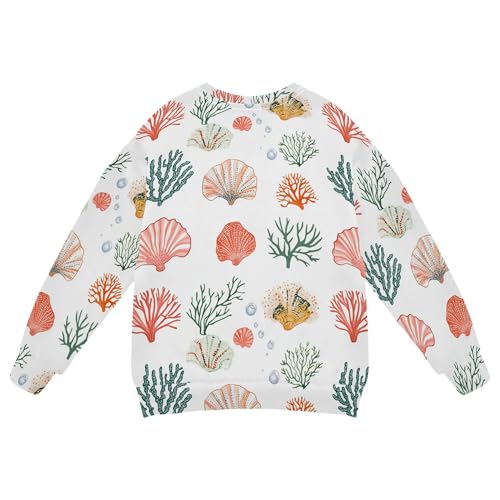 JUNZAN Cute Scallop White Little Kids Hoodie Sweatshirt Fleece Boys Sweat Shirt Athletic 4T2