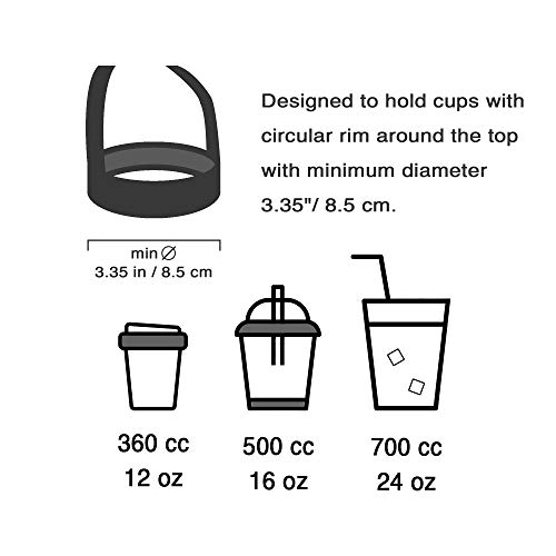 Portable Beverage Cup Foldable Holder Carrier, Tainada Reusable Drink Sleeve Handle Carry Strap for Coffee, Bubble Tea, Hot (Coffee Pattern Blue)