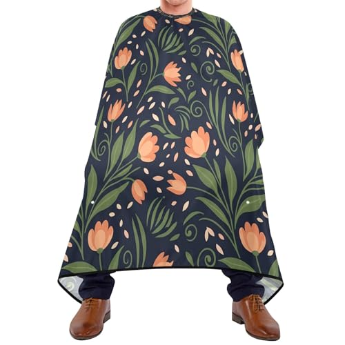 Capa para cortar cabello impermeable con flores durazno, profesional para barbería y salón, con cierre ajustable de broches para estilismo y peluquería miniatura 1