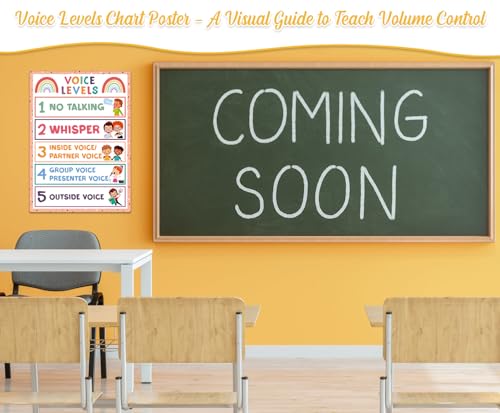 Image of GMEMNOV Voice Level Chart for Classroom - Boho Classroom Rules Poster Laminated Noise Levels Educational Sign for Classrooms Decorations Elementary Back to School Teachers Supplies