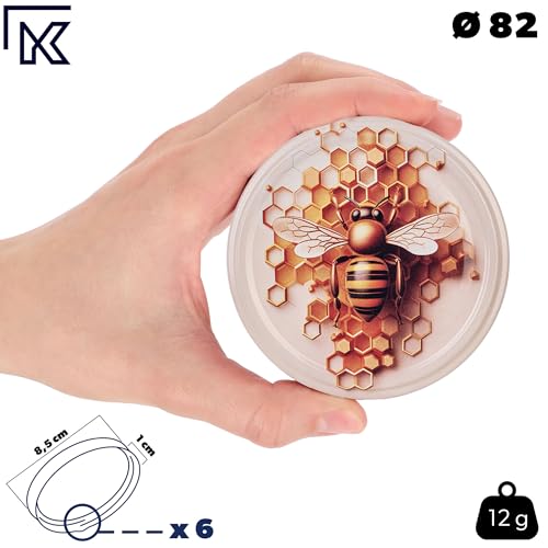 KADAX 50er Set Marmeladengläser 350ml TO82 Honigwabe, Einmachgläser Vorratsgläser Mason Jar mit Schraubdeckel, Luftdichte Schraubgläser… – Ansicht 4