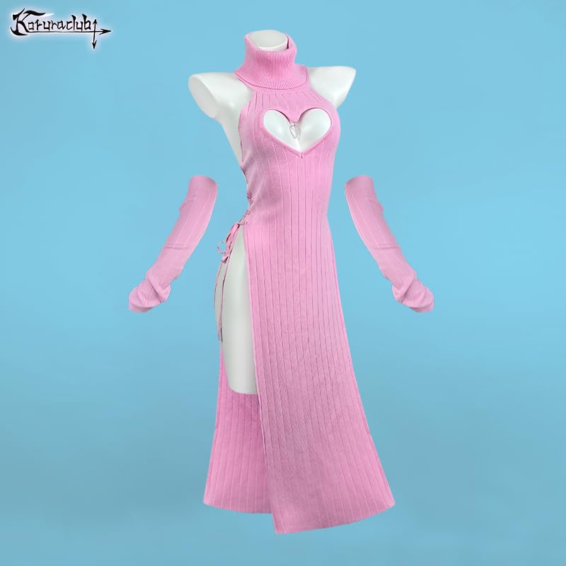 KORURACLUB Love Cheongsam costume White/Black premium sweater cosplay lingerie Love Cheongsam succubus lingerie: Pink XS/M