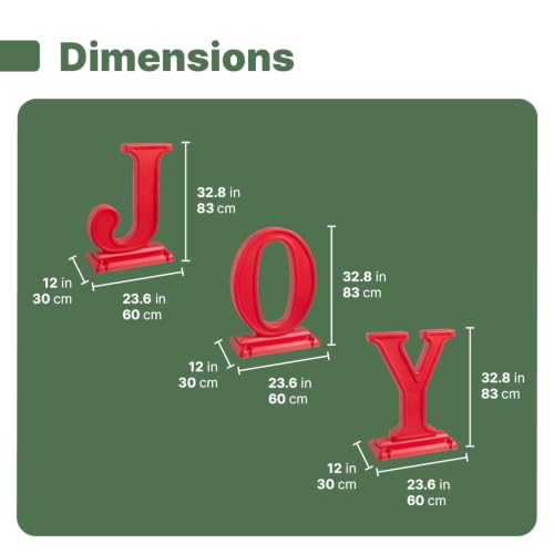 Step2 Large Customizable Outdoor 3-Piece Christmas Joy Decoration, Red - image 7
