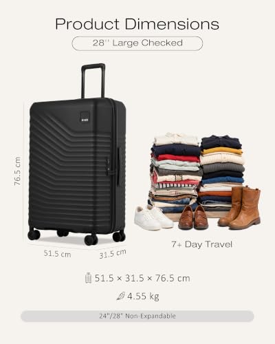 Image of Coolife Luggage, Lightweight PC Hardside Suitcase, Checked-Large 28-Inch | Dual Spinner Wheels, TSA-Approved Lock, Upgraded PC Hardshell, Large-Capacity Checked Luggage, Durable Travel Suitcase