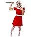 Juego de máscara de muñeca para mujer, disfraz de hallowen, máscara de muñeca espeluznante, vestido rojo, cuchillo falso y sangre falsa (XX-grande)