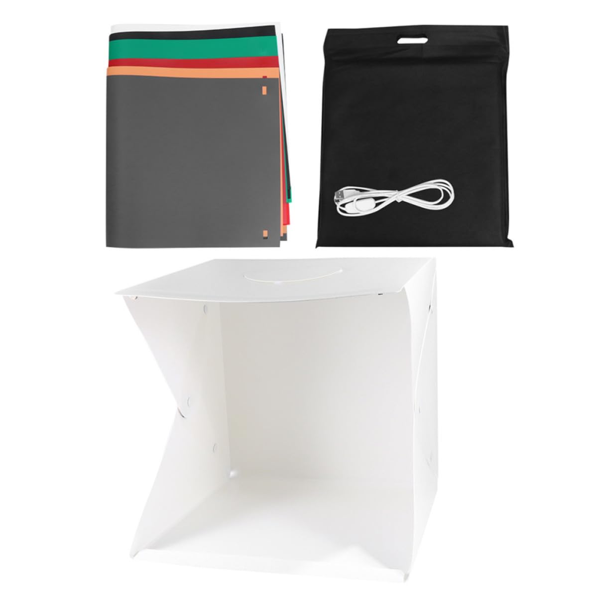 ULTECHNOVO Mini Tente de Shooting Photo Portable 40cm Éclairage LED Réglable, Fond Blanc en PVC et Polyester, Anti-Reflets pour Petits Produits et Gadgets