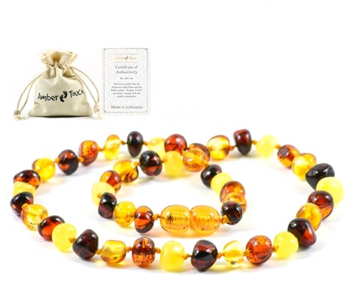 Amber Necklace (Unisex) - Natural Amber from Baltic Region, Genuine Amber (13 in.)