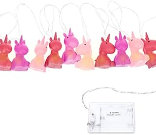 Navaris LED Unicorn Fairy Lights - 2m Length Indoor Mini String of Lights for Children w/Warm White Light - Battery Operated Bedroom Chain of Lights