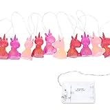 Ambiente agradable: La cadena de luces LED alumbra con un dulce diseño de unicornio en morado y crea un ambiente agradable en la habitación. Los bebés y los niños se sentirán cómodos.