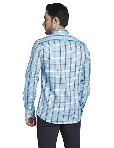 Image of Parx Men's Full Sleeve Slim Fit Dark Blue Casual Shirt
