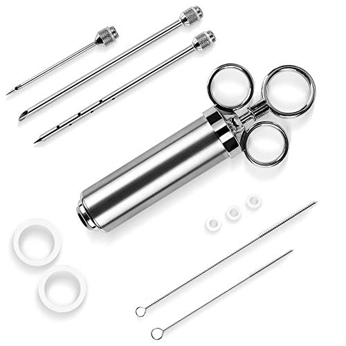 Decdeal Marinada Carne Molho para churrasco Seringa Tempero de aroma de 2 onças com 3 Marinade Flavo