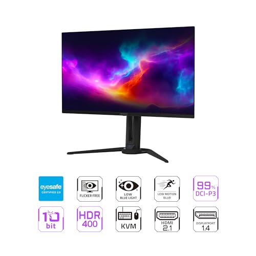 AORUS FO32U2-32 QD OLED Gaming Monitor - UHD 3840x2160-240Hz - 0.03ms GTG - AMD FreeSync Premium Pro - Tipo C KVM - HDMI, DP, Tipo C - Altezza regolabile - Nero - Monitor - Immagine 1