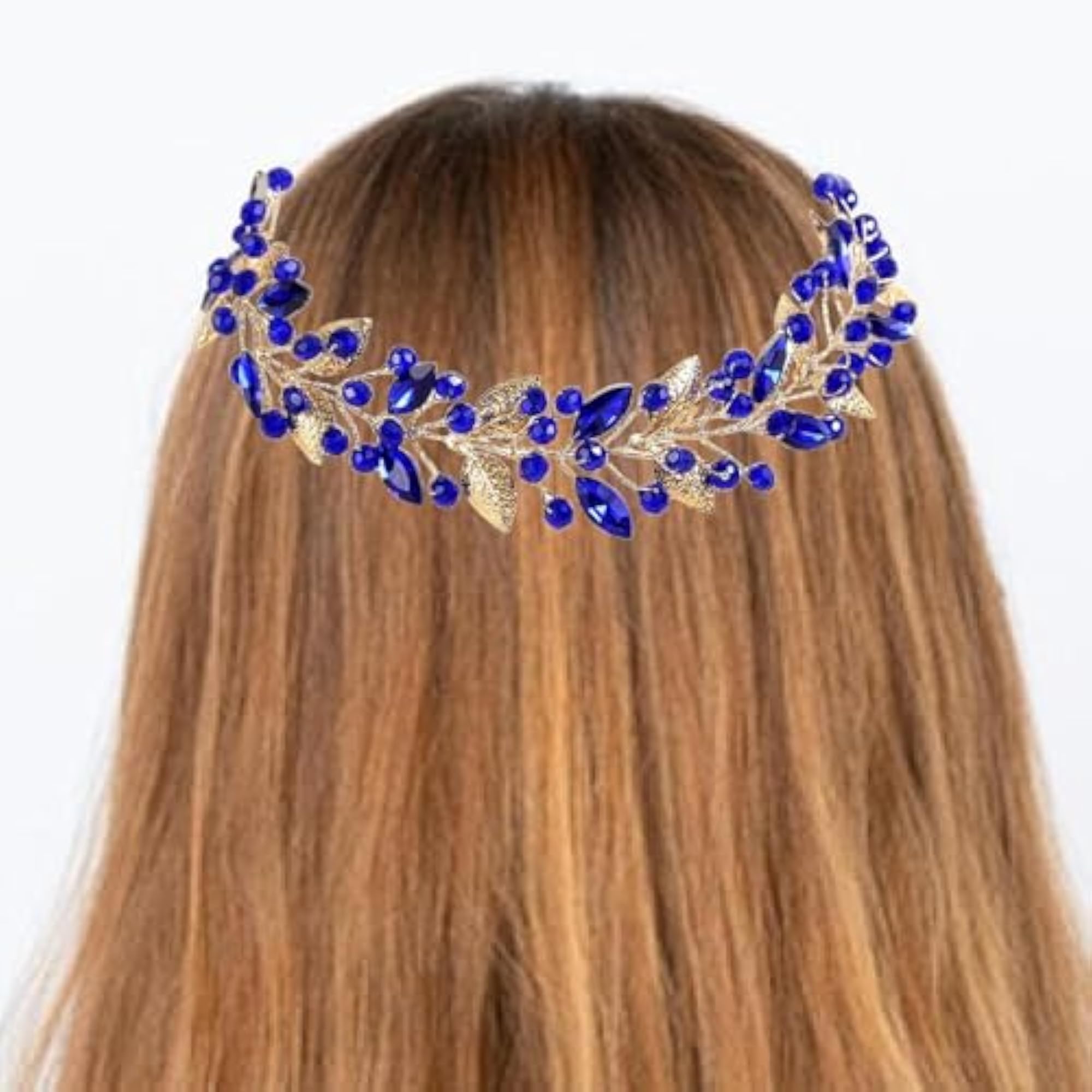 Bride Wedding Hair Vine Hair Pieces for Performance, Blue
