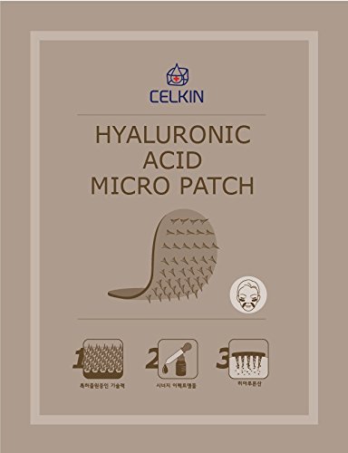 [Celkin] Hyaluronic Acid Micro Needle Patches Prime Set (In 6 Ampoules + 6 Patches), Patented Transdermal Biodegradable Filter Treatment That Effectively Delivers Hyaluronic Acid Into the Skin