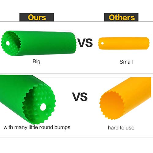 Image of Garlic Peeler Skin Remover Roller,Easy Quick to Peel Garlic Cloves with Best Silicone Tube Roller Garlic Odorfree Kitchen Tool Peeling Without Smell With Internal Wave Points Design (Green,Red)