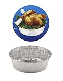 TELEVASO - 125 uds - Envase/recipiente de aluminio redondo + tapas de cartón - Capacidad 1440 ml y tamaño 167 x 57 mm - Bandejas desechables y reciclables, apto para altas temperaturas