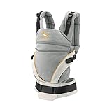 manduca Babytrage XT – All-In-One Babytrage für Neugeborene ab 3,5 kg und Kleinkinder bis 20 kg – ergonomische Kindertrage mit verstellbarem Steg – Einheitsgröße, grey-orange