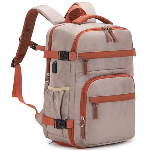 Mochila de Viagem Feminina Com Grande Capacidade Negócio Escolar Impermeável e Resistente Nylon 14-15,6 Polegadas Saco de Laptop Interface de Carregamento USB Multifuncional (Cinzento)
