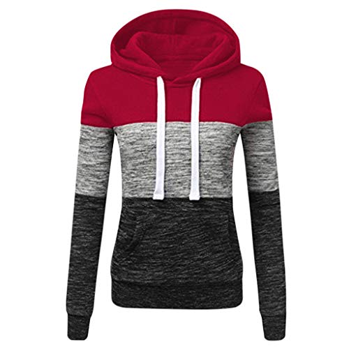 Overdose Soldes Sweat à Capuche Femme Color Block Automne Hiver Sweatshirt Grande Taille Manches Longues Chaud Casual Hoodies Sportwear Pas Cher Cover