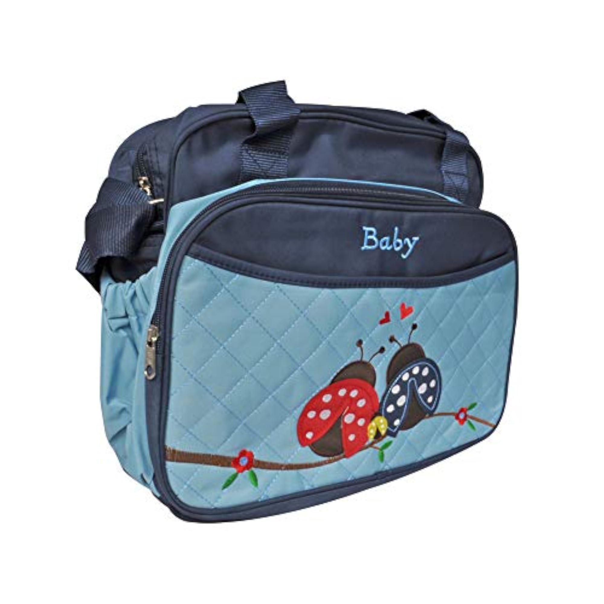 Baby Diaper Carry Bag - Ladybirds with Changing Mat