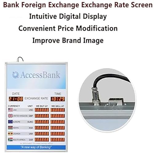 Image of LED Exchange Rate Display Clock, Led Timezone Exchange Rate Display Screen, Exchange Rates for 6 Countries /Regions