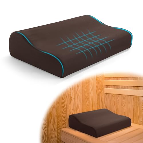 BALAPET Waterproof Sauna Headrest Pillow Breathable Memory Foam Support Sauna Backrest Pillow Ergonomic Curve Sauna Neck Pillow Sauna Accessories for Infrared Sauna Resting