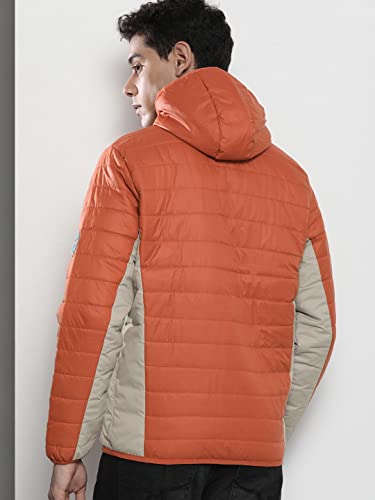 Image of The Indian Garage Co Men Slim Fit Solid Puffer Jackets
