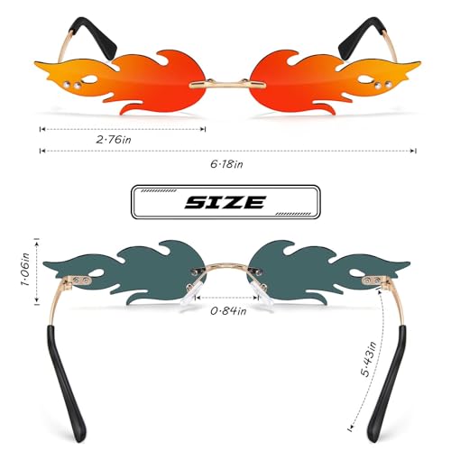 Flame Sunglasses Fire Flame Glasses Funky Cool Festival Glasses For Women Men2