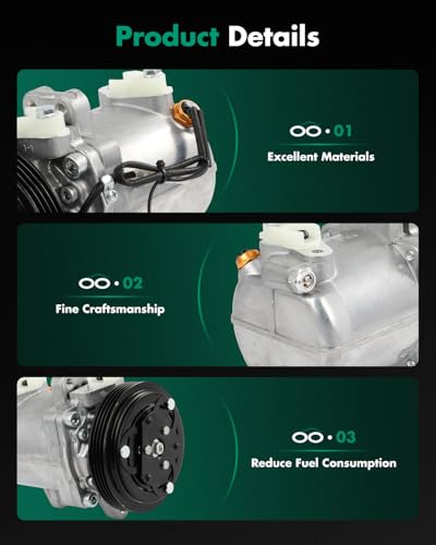 Image of SCITOO AC Compressor fit for Suzuki for Grand Vitara 2.5L 1999-2005 | Fast Cooling, Ultra Low Noise (≤72 dB)Air Conditioner Compressor with Clutch, Easy Installation, 10349471 58407 TEM2741303