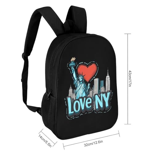I Love New York 17 Inch Backpack Classic Travel Daypack with Adjustable Shoulder Straps for Men Women2