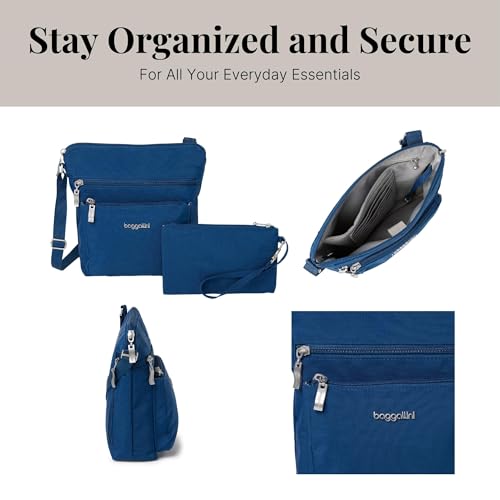 Image of Baggallini Pocket Crossbody Bags for Women 8x8 Small Lightweight Durable Water-resistant Travel Purse W /Rfid