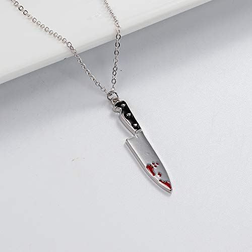 Enamel Red Bloody Knife Necklace for Halloween 18 in Christmas Drop Dangle Earring4