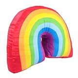 Homoyoyo Almohada Forma de Arcoíris de Felpa Suave Cojín Decorativo Rojo para Sofá y Cama Relleno de Algodón PP Cojines de Arcoíris para Decoración del Hogar y Oficina