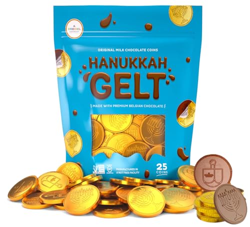 The Dreidel Company Candy Coins, Gold Hanukkah Gelt, (25 Coins)