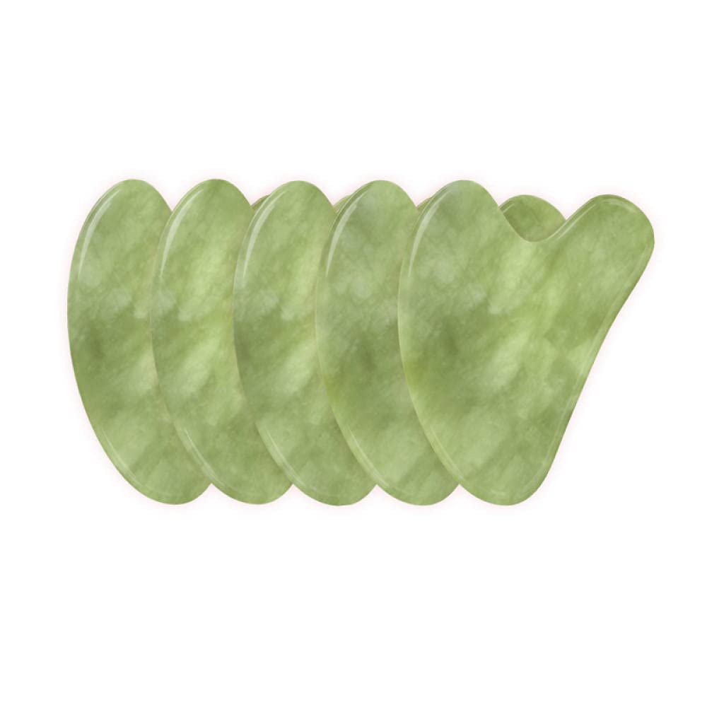 Guache Raschietto 5pcs / lot Gua Sha Sha Scheda per il corpo facciale Guasha Massage Faccia Sollevamento Anti-Agente Viso Stuzzino per la cura della pelle-Quarzo rosa