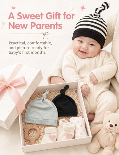 Image of Durio Soft Warm Knitted Baby Hats Caps Cute Cozy Chunky Winter Infant Toddler Baby Beanies for Boys Girls