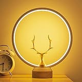 LONRISWAY LED Wood Table Lamp, Bedroom Bedside Night Light, Dimmable Led Lighting, Creative Home Dec
