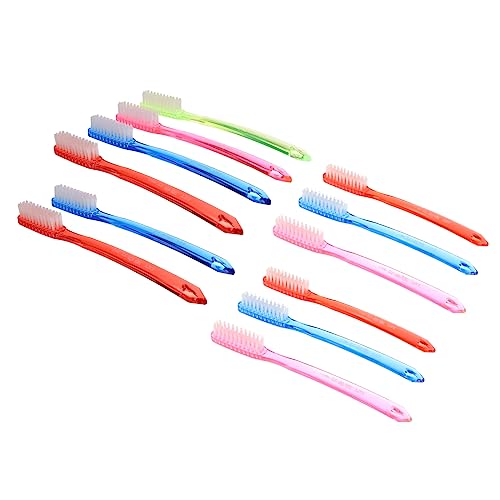BESTYASH 12Piezas Cepillo de Dientes para Adultos con Cerdas Limpieza Efectiva para Manchas para Uso Diario y Diseño Antideslizante Color Aleatorio