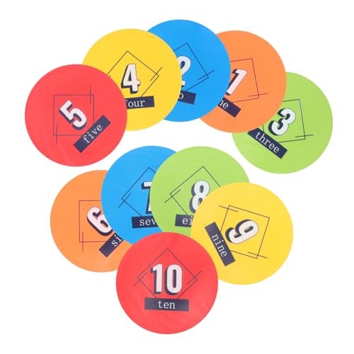 GALPADA Soccer Training -10 Numbered Spot Markers Flat Disc Markers for Agility Training Team Activities