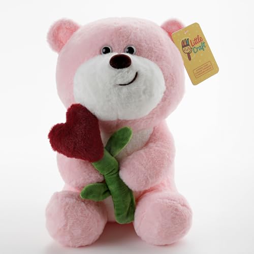 Image of Pink Heart Teddy Bear 45 CM Ultra Soft Plush Stuffed Toy for Kids, Babies & Toddlers | Cute Hug-Friendly Teddy with Heart | Soft Fabric Cuddly Toy | Lightweight Washable Gift for Birthday