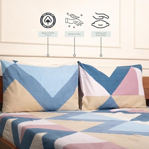 Image of Amazon Brand - Umi Cotton Fitted Bedsheet, Queen Size 78x60 Inches, Elastic Fit Bed Sheet, 10 Inch Deep Pocket, Soft Breathable Bedding, Durable Easy Care, with Pillow Cover-Ash Mustard