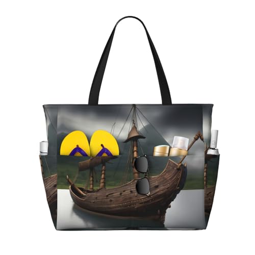Sac fourre-tout de plage d'été pour vos weekends avec motif viking étanche
