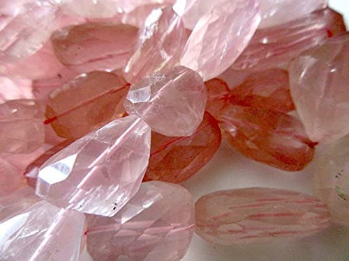 Quartz rose naturel perles facettées 15mm-16mm tumbles pour fabrication bijoux DIY