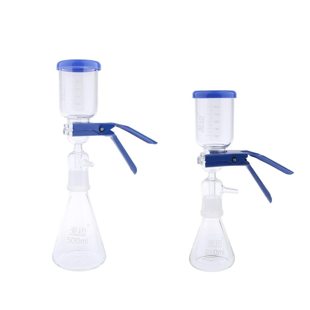 Aparato de Filtración de 250 Ml Unidad de Filtrado de Laboratorio Al Vacío, con Embudo Y Abrazadera.