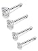 Jstyle 22G 4 Pcs a Set Stainless Steel Nose Rings Studs Piercing Body Jewelry 1.5mm 2mm 2.5mm 3mm