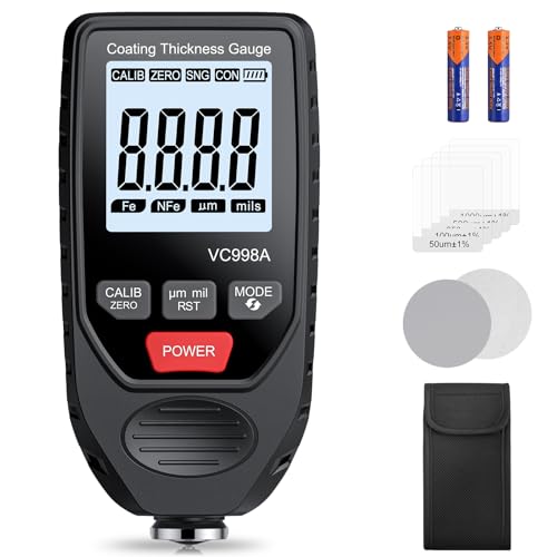 BINTA Lackmessgerät Auto Schichtdickenmessgerät Autolack Lackdickenmessgerät für Auto Car Karosserie 0-1500m LCD Display für Eisen Aluminium