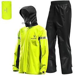 Trajes Reflectivos Lixada Chubasquero Moto Hombre Impermeable Reflectante,Traje De Lluvia Para Motocicleta Para Hombre Equipo De Lluvia Para Andar En Bicicleta, Ciclismo, Camping, Senderismo