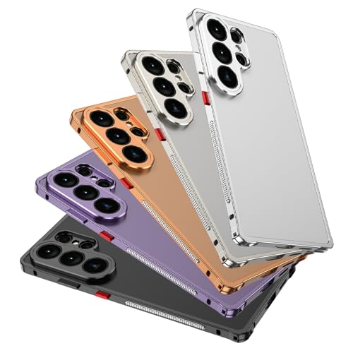 Coque Samsung S26 Ultra rigide contre les rayures avec bumper métal violet anti-choc