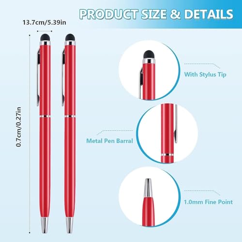Image of Personalised Ballpoint Pen with Stylus (Blood Red)